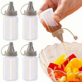 Resim 4'lü Taşınabilir Bento Kutusu Seti, Mini Sos & Baharat Kavanozları ile - Kamp, Piknik, Okul ve Ofis Öğle Yemekleri için Dayanıklı, Kırılmaz Plastik Kaplar ve Kolay Sıkılabilir Kapaklar 