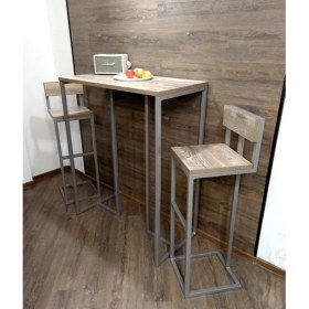 Resim Abronya Yüksek Metal Sandalye Mutfak Taburesi Bar Taburesi Gri 1 Adet 