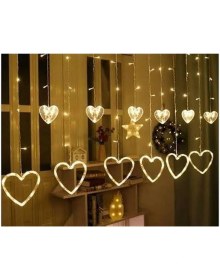 Resim Renkli Animasyonlu Kalp Perde LED Işık 3 Metre, Evinize Şıklık Katacak 