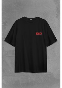 Resim Rambo Rocky Balboa Sylvester Stallone Sırt Ön Baskılı Oversize Unisex Tshirt 001 