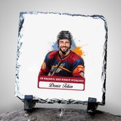 Resim Karikatürlü Erkek Buz Hokeyi Oyuncusu Dekoratif Taş 