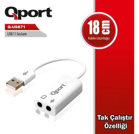 Resim Qport Q-USK71 USB Ses Kartı 7.1 
