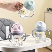 Resim Kartoon Temalı Kapatılabilir Su Şişeleri - Dayanıklı PC Malzeme, Sızdırmaz Tasarım, Akış Kontrolü için Akıllı V-Vana ile Flip Üst, Çayır ve Tutamak - Şarj Edilmemiş 