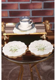 Resim Papatya Krem 6'lı Kokteyl Sunum Peçetesi Linen Keten Kumaş 