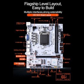 Resim kajilai H511M-K Anakart Intel-Soket LGA1200 GEN 10/11 CPU İşlemci DDR4 Çift Kanal 5xSATA 3.0 2xM.2 Yuvaları Masaüstü Anakart 