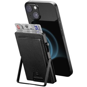 Resim Wiwu MW-006 Tasarımlı 6 Hazneli PU Magnetik Standlı Kartlık - Gri 