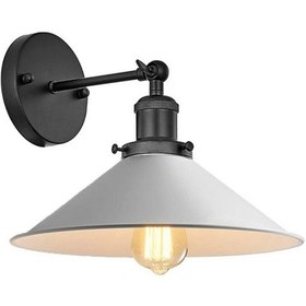 Resim Dylight Retro Metal Dekoratif Beyaz Rustik Mafsallı Duvar Aplik Beyaz 