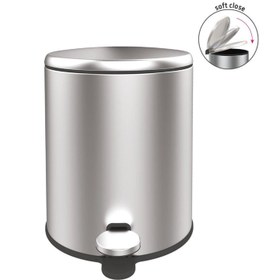 Resim Primanova Cigo Paslanmaz Çelik Pedallı Banyo Çöp Kovası - Gri - 6 lt 