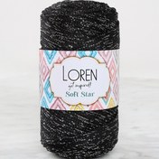 Resim Loren Soft Star Makrome İpi Gümüş Simli Siyah RM10 