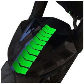 Resim Ok Tasarımlı Floresan Yeşil Çamurluk Kask Sticker Çınar Extreme 