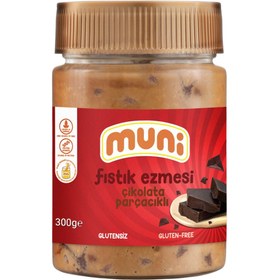 Resim MUNİ Çikolata Parçacıklı Fıstık Ezmesi 300g 