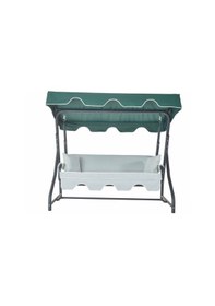 Resim Ruta 3 Kişilik Sabit Bahçe Balkon Teras Salıncağı - Yeşil Çizgili Yeşil 