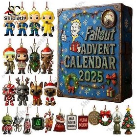 Resim 2025 Noel "fallout" Advent Geri Sayım Takvimi Kör Kutu Dekoratif Akrilik Kolye 26 18 3cm Tip A 
