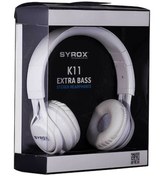 Resim Syrox Mikrofonlu Stereo Kulaklık K11 Beyaz (KABLOLU) 