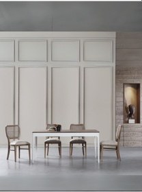 Resim Urbanis Açılır Yemek Masası 120'lik Beyaz - Ceviz 