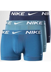 Resim Nike Dri Fit Ultra Stretch 3 Pack Micro 3 Lü Paket Kısa Boxer Mavi Yeşil Lacivert Mavi - Lacivert 