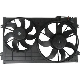 Resim Volkswagen Caddy 11/15 Radyatör Ve Klima Fan Davlumbazı Komple Çiftli 7+7 Kanat Motorlu Oris 
