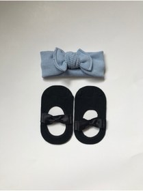 Resim nisbutik aksesuar Bebek Hediyelik Set,Bandana Babet Çorap Takım Set 