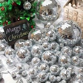 Resim 30 adet Gümüş Disco Topu Seti - 70'ler Partileri, Mezuniyetler ve Doğum Günleri için Uygun - Çok Fonksiyonlu Dekoratif Toplar - Her Şerit Süslemesi için Mükemmel, En İyi Noel, En İyi Şükran Günü, Noel Ağacı Süslemesi, Noel Ağacı Süsü, Noel Süsü, Disco/Ayna/Kürekli Top, Disco Topu Süsü, Disco Üstü, Oda Dekoru 
