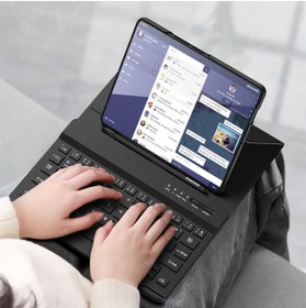 Resim Fogy Galaxy Z Fold 3 Kılıf Standlı Bluetooth Klavyeli Kıpta Keyboard Set Kılıf 