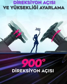 Resim Bakeey PS3 PS4 Uyumlu Titreşimli Oyun Direksiyonu | Vitesli & Pedallı, PC – Android Direksiyon Seti 