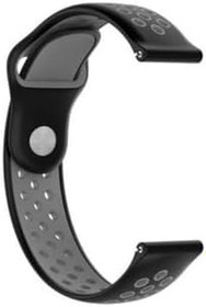 Resim Gpack Samsung Galaxy Watch 3 41mm ile Uyumlu Kordon, Delikli Çift Renk Silikon, Antrasit 