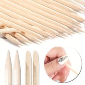 Resim 100 Paket Tek Kullanımlık Turuncu Ahşap Tırnak Bakımı ve Temizliği İçin, Kokusuz Tırnak Sanatı Araçları ve Aksesuarları Salon ve DIY Manikür İçin 