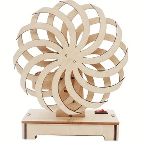 Resim Görsel İllüzyonlu Ahşap Rüzgar Değirmeni Kiti - Eğitici Bilim Deneyi, Kolay Saklama, Plywood Malzeme, Krem Renk, Bahçe Rüzgar Değirmeni (piller hariç), Bahçe Stabilite Eğitmeni | Görsel İllüzyon Oyuncak | Dayanıklı Ahşap Yapı, Kendin Yap Kiti, Oda Dekoru İçin Mükemmel 