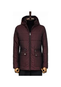 Resim Wessi Slim Fit Kapüşonlu Bordo Erkek Şişme Mont Bordo 