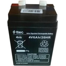 Resim Ttec 4V 6Ah Bakımsız Kuru Akü Işıldak Fener Akü 