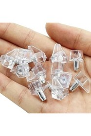 Resim GLASWEN Kristal Raf Pimi Şeffaf Cam Ahşap Metal Raf Tutucu Çivisi Mobilya Dolap Pimi (25 Adet) 