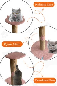 Resim Nursoft Toz Pembe Stepli Kedi Tırmalama Tahtası Toz Pembe 