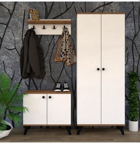 Resim Toccomobilya Tocco 1006 Berna Vestiyer Portmanto Ayakkabılık Takımı 