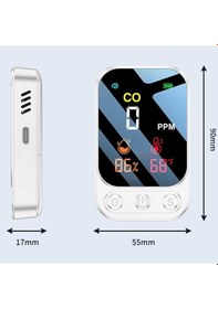 Resim 3'ü 1 Arada Çok Fonksiyonlu Taşınabilir Karbon Monoksit Dedektörü Siyah Diğer 
