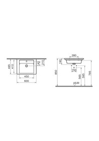 Resim Vitra 7055B003-0001 Etajerli Lavabo 