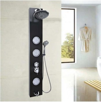 Elya Mars Siyah Masajlı Duş Sistemi. Duş Paneli Diğer