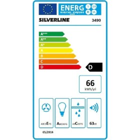 Resim Silverline 3490.6 Oslo Beyaz 60 cm Cam Davlumbaz Duvar Tipi Eğimli Tasarım Modern Renk 