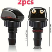 Resim Xuweiwei 2 Adet Siyah Araç Camı Sileceği Fıskiyesi - Ayarlanabilir Su Nozulu Seti Oto Aksesuar 