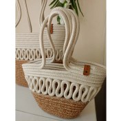 Resim Eylül Home Design Jut Halı Çanta Elçantası Günlük Çanta 