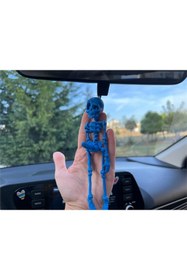 Resim komauto Büyük Iskelet Mavi Renk Araba Süsü Oynar Eklemli 