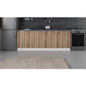Resim Minar 220 Cm Mutfak Dolabı Beyaz Dore 220-D2-Alt Modül Beyaz 