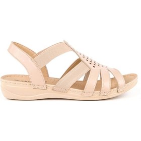 Resim Muya Amanda Anatomik Taban Kadın Sandalet Krem 