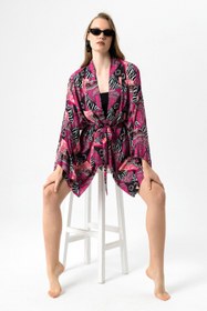 Resim Pink Zebra Kısa Kimono - One Size 