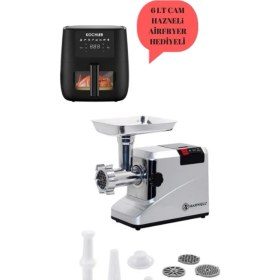 Resim Harwell Strong Et Kıyma Makinesi 2600 W Full Metal Dişli - Kochler 6 Lt Airfryer Sıcak Hava Fritözü Hediyeli 