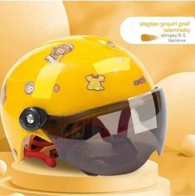 Resim Supermarket1 Çocuk Kask Akü Araba Güneş Koruyucu Yarım Kask 2-8 Yaşında Pembe, Beyaz, Mavi, Sarı Renkli Evrensel Kask Sarı 