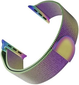 Resim Microsonic Apple Watch Series 7 45mm için Kordon Luxe Metal Twist Iridescent [Watch Series 7 45mm ile Uyumlu Kordon - Iridescent] 