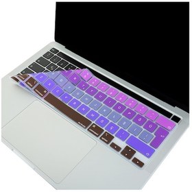 Resim McStorey Macbook Pro 13 Klavye Koruyucu Silikon Türkçe Q Ters L Enter M1 M2 A2338 A2289 A2251 Pembe Mavi 