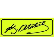 Resim Atatürk İmza Sı Sarı Dekor Plaka Sök-tak Vantuzlu 