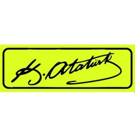 Resim Atatürk İmza Sı Sarı Dekor Plaka Sök-tak Vantuzlu 