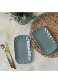 Resim Keramika Yeşil Sirius Kayık Tabak 23 Cm 2 Adet 326 